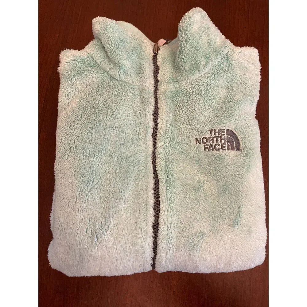 The North Face Women's Deep Pile Fleece Jacket Full Zip Green Size Small Outdoor
